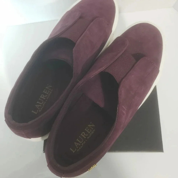Ralph Lauren Womans Wine  Isla Suede Slip-on loafers,US 7. - Picture 3 of 9
